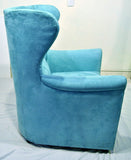Aqua Ultra Suede Wingback Chair
